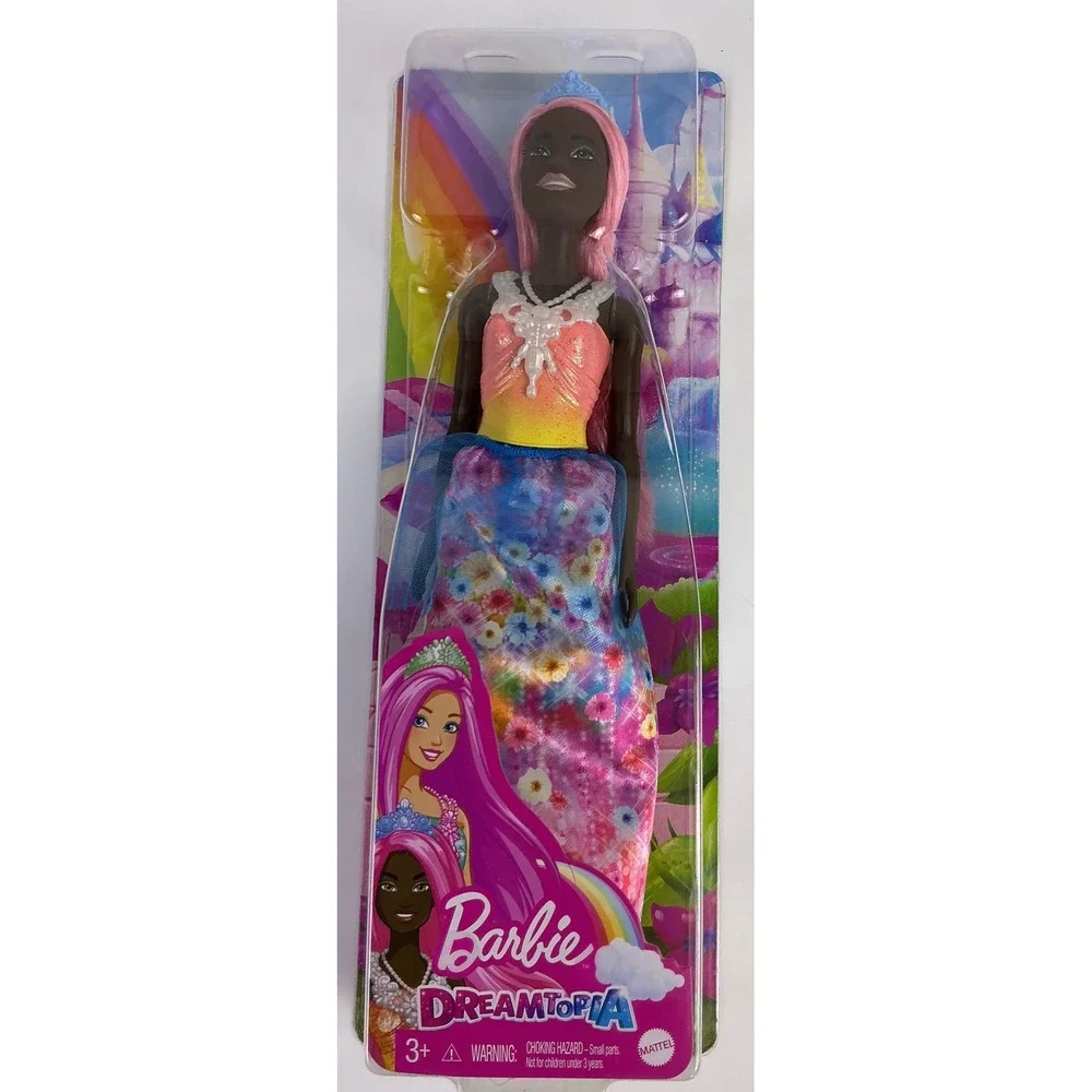 Barbie Dreamtopia Princess‎ Doll Pink Hair Rainbow Dress HGR14 Mattel 2021 New